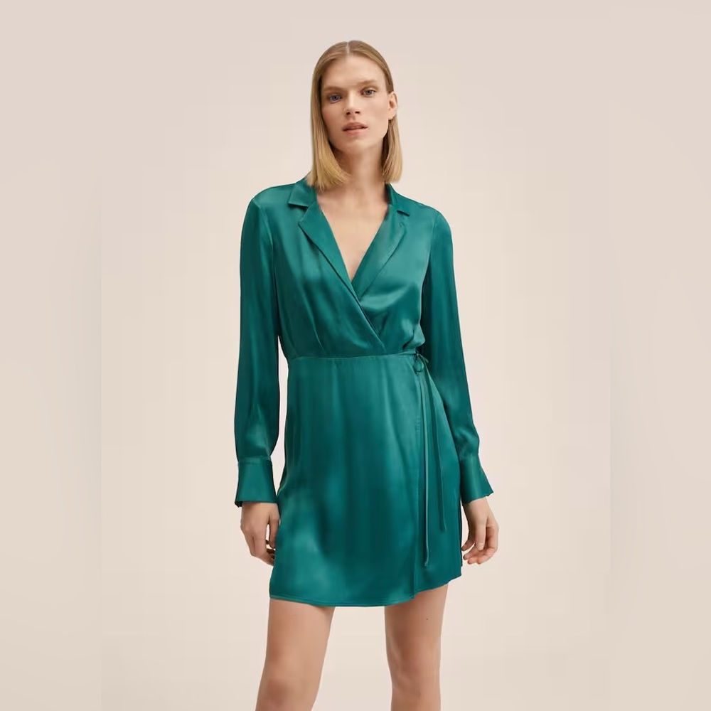 WRAPPED SATIN DRESS - Picture 3 of 4